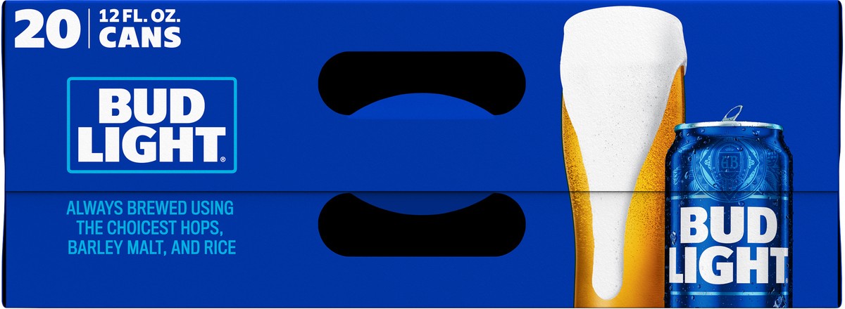 slide 11 of 11, Bud Light American Lager Beer 20 Pack, 12 fl oz. Can, 20 ct; 12 oz