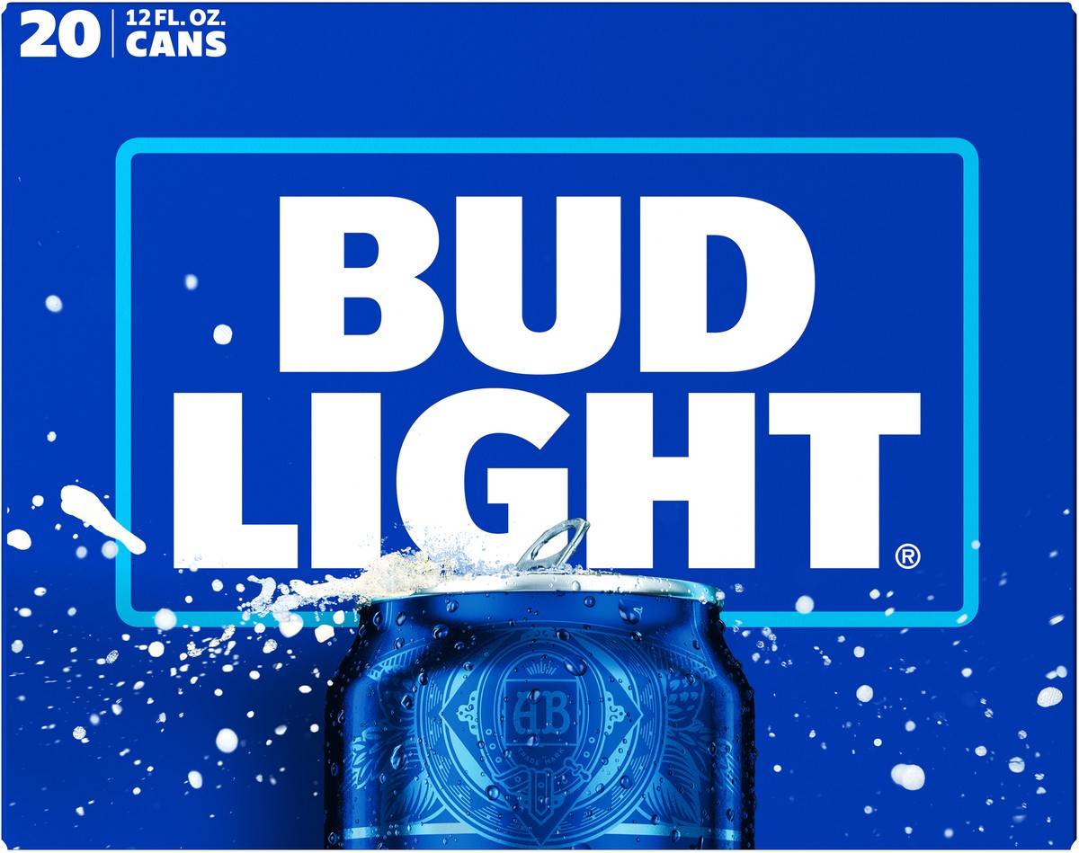 slide 2 of 11, Bud Light American Lager Beer 20 Pack, 12 fl oz. Can, 20 ct; 12 oz