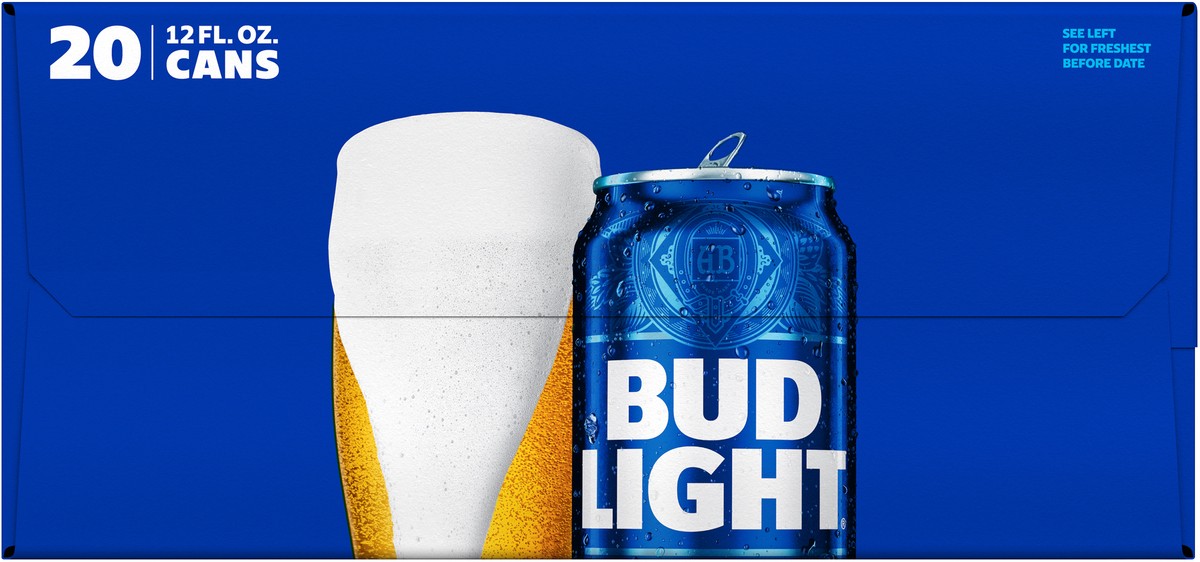 slide 4 of 11, Bud Light American Lager Beer 20 Pack, 12 fl oz. Can, 20 ct; 12 oz