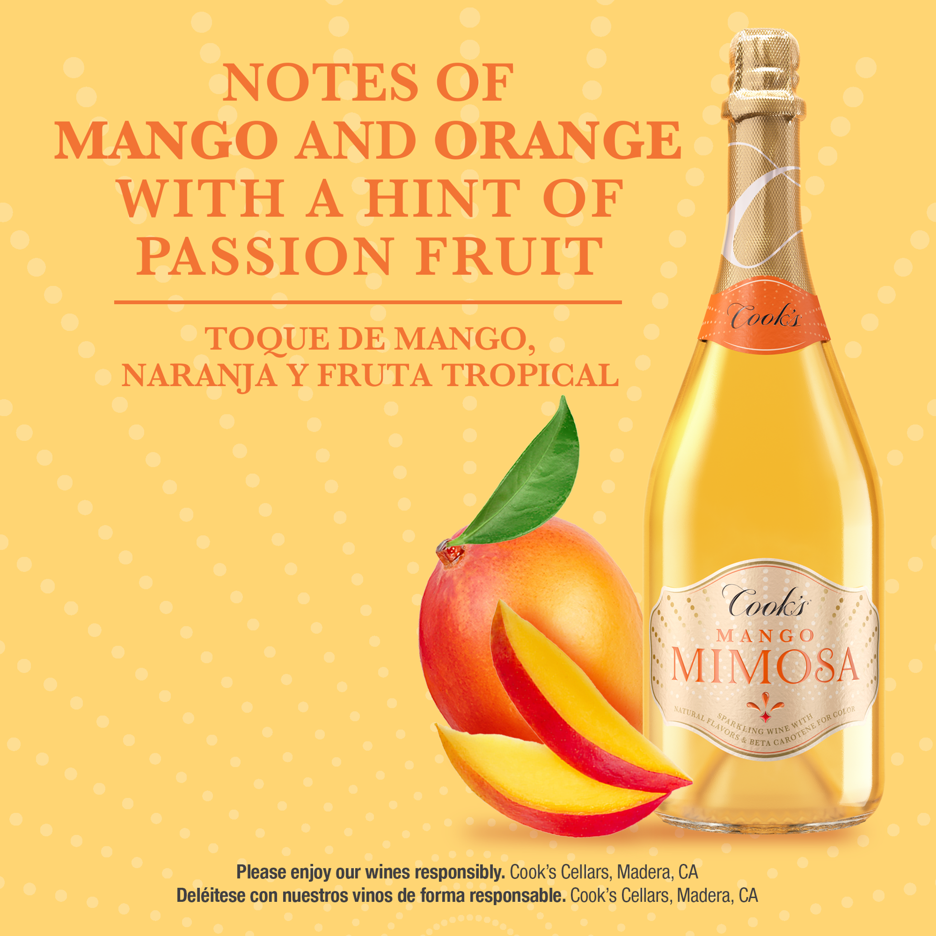 slide 2 of 9, Cook's Mango Mimosa California Sparkling White Wine, 750 mL Bottle, 25.35 fl. oz