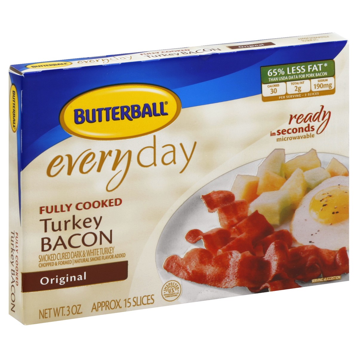 slide 2 of 4, Butterball Turkey Bacon 3 oz, 3 oz