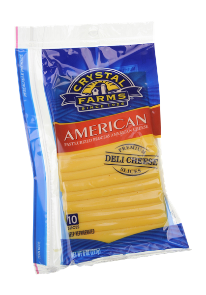 slide 1 of 1, Crystal Farms American Sliced Cheese, 8 oz