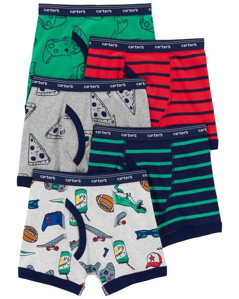 slide 1 of 1, Carter's Carters 5-Pack Cotton Boxer Briefs Underwear Multi 14, 1 ct