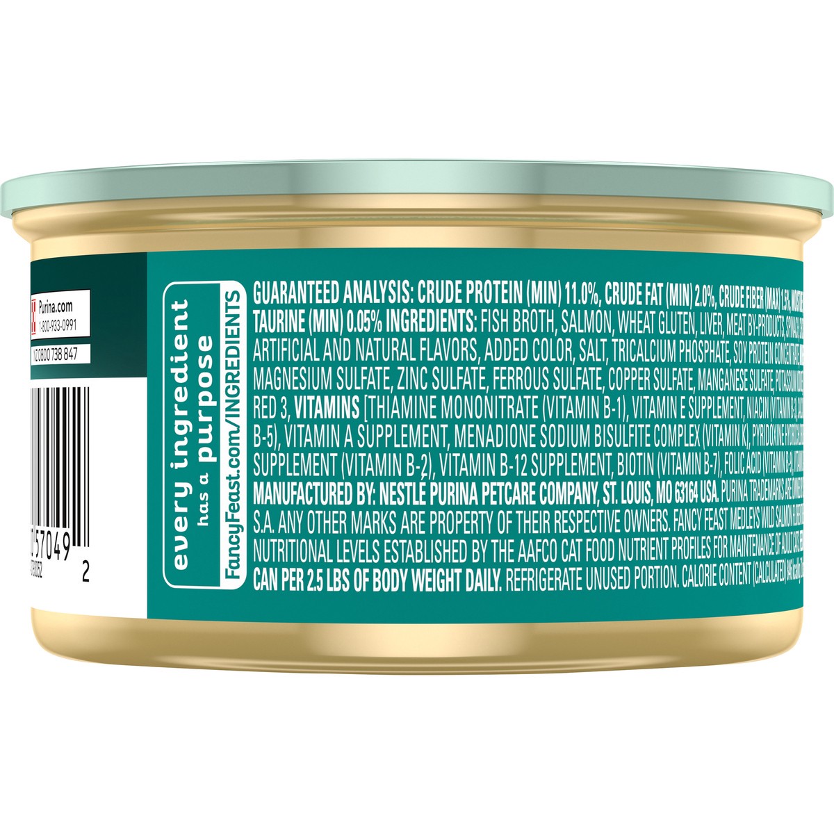 slide 3 of 7, Fancy Feast Medleys Wild Salmon Florentine Cat Food, 3 oz