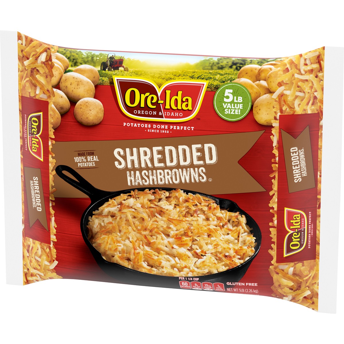 slide 2 of 9, Ore-Ida Shredded Hash Browns Frozen Potatoes Value Size, 5 lb Bag, 5 lb