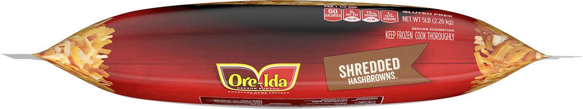 slide 4 of 9, Ore-Ida Shredded Hash Browns Frozen Potatoes Value Size, 5 lb Bag, 5 lb