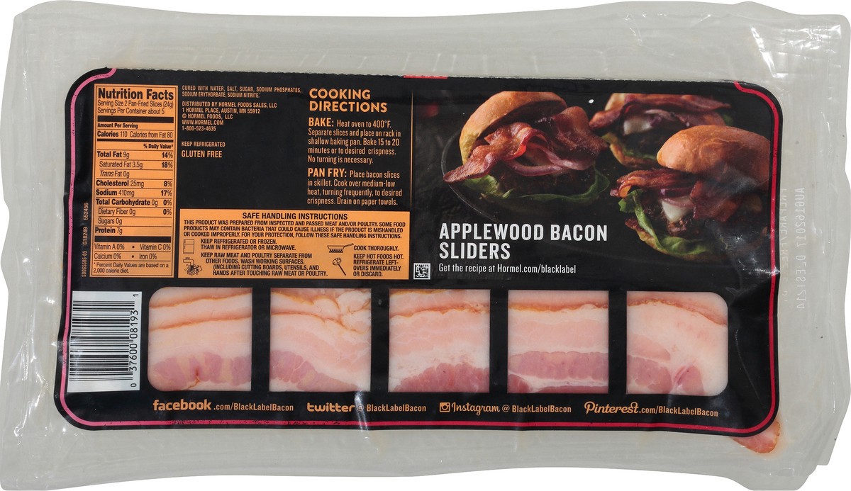 slide 8 of 9, HORMEL BLACK LABEL Applewood Smoked Thick Cut Bacon, 12 oz