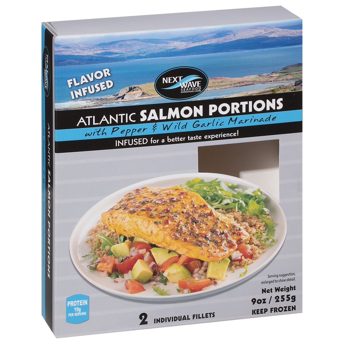 slide 13 of 14, Next Wave Seafood Atlantic Salmon Portions with Pepper & Wild Garlic Marinade 2 ea, 2 ct
