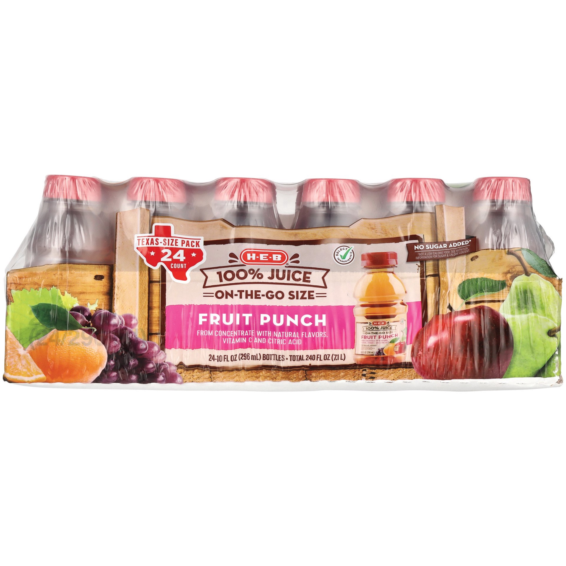 slide 1 of 1, H-E-B Select Ingredients 100% Fruit Punch Juice - 24 ct, 24 ct