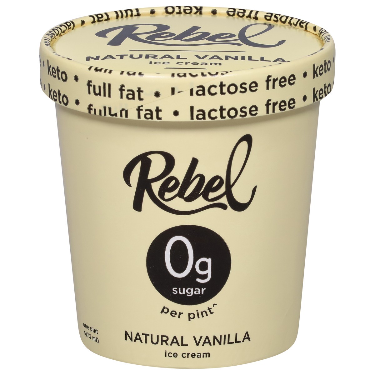 slide 1 of 9, Rebel Natural Vanilla Ice Cream 1 pt, 1 pint