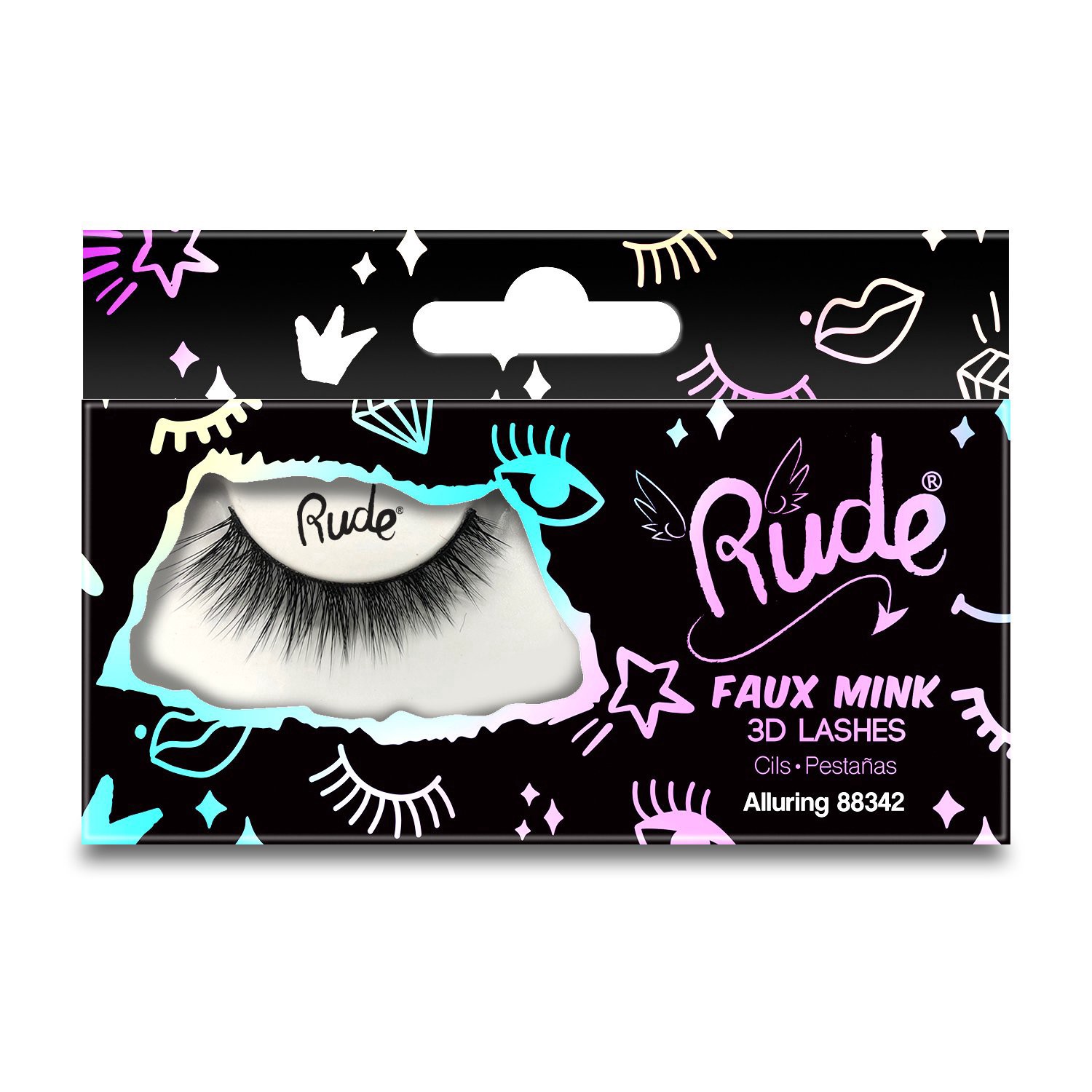 slide 1 of 1, Rude Cosmetics Essential Faux Mink 3D Lashes - Alluring, 1 ct