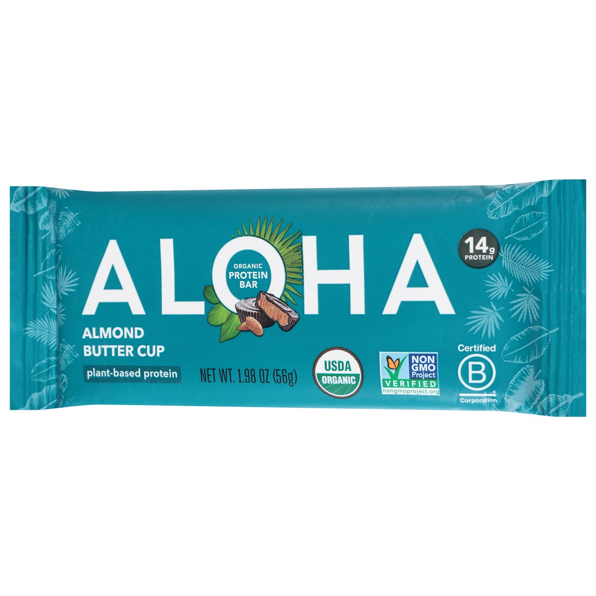 slide 4 of 4, Aloha Organic Almond Butter Cup Protein Bar 1.98 oz, 1.98 oz