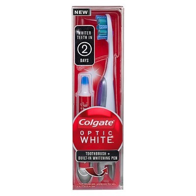 slide 1 of 3, Colgate Optic White Toothbrush + Whitening Pen Medium, 2 ct