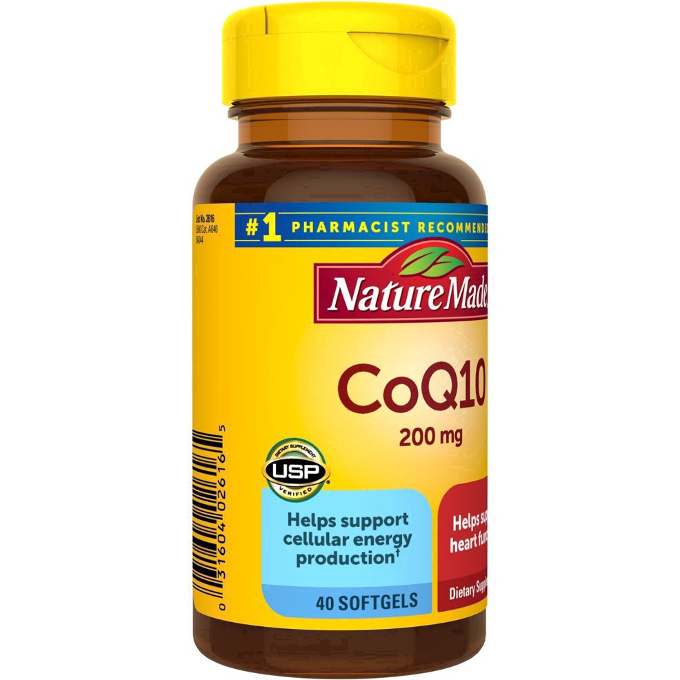 slide 48 of 60, Nature Made CoQ10 200mg, Dietary Supplement for Heart Health Support, 40 Softgels, 40 Day Supply, 40 ct