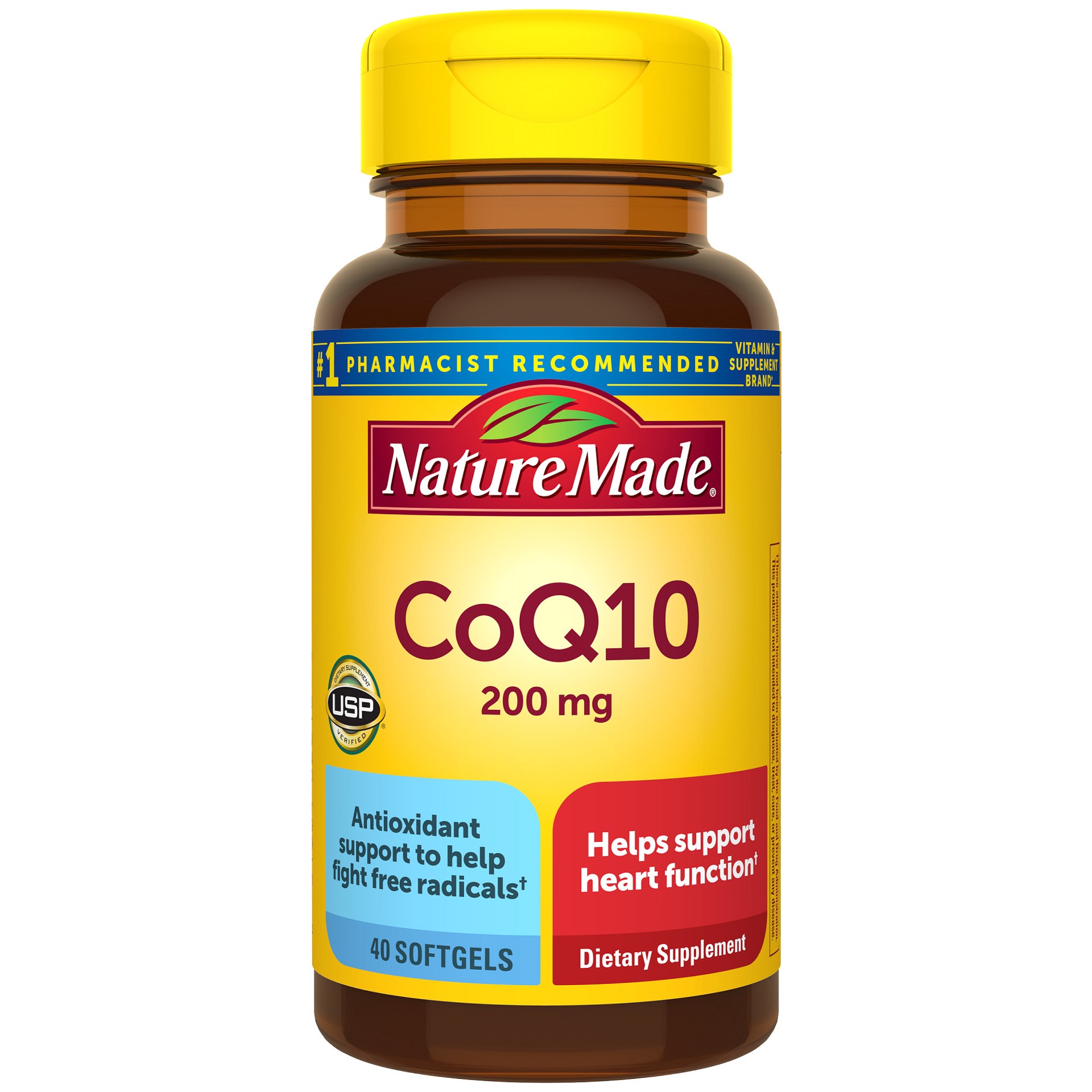 slide 1 of 60, Nature Made CoQ10 200mg, Dietary Supplement for Heart Health Support, 40 Softgels, 40 Day Supply, 40 ct