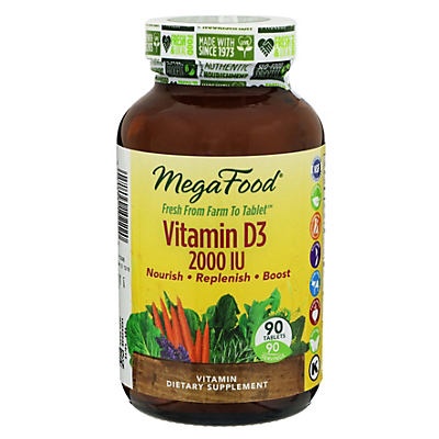 slide 1 of 1, MegaFood Vitamin D3 2000iu, 90 ct