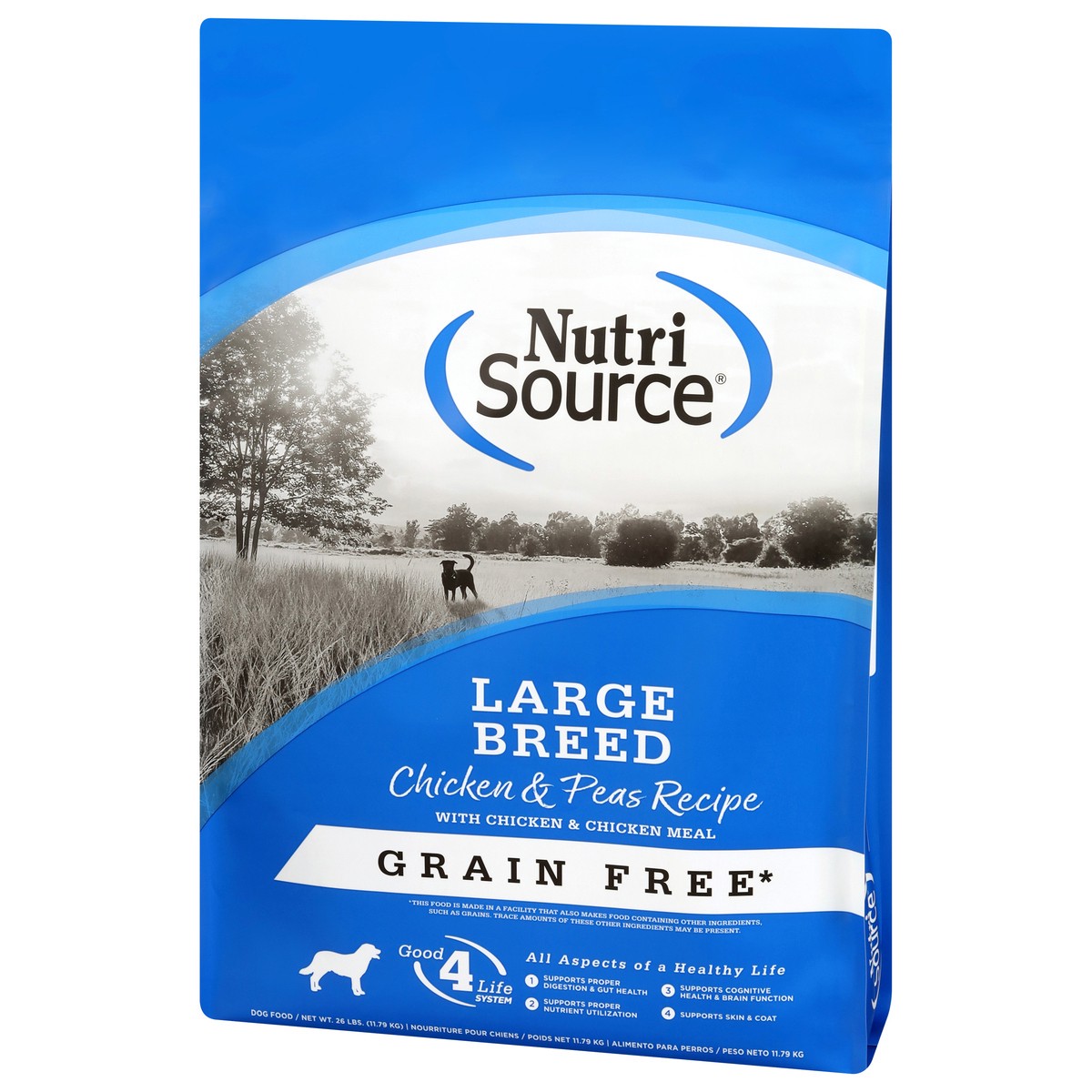 slide 4 of 14, NutriSource Large Breed Grain Free For All Life Stages Chicken & Peas Recipe Dog Food 26 lb, 26 lb