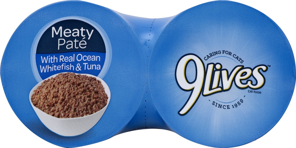slide 2 of 6, 9Lives Cat Food with Real Ocean Whitefish & Tuna Meaty Pate, 4 ct; 22 oz