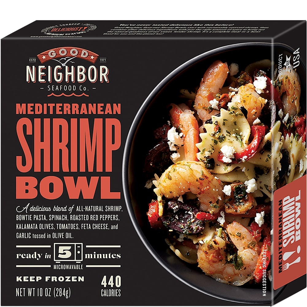 slide 1 of 1, Good Neighbor Seafood Co. Mediterranean Shrimp Bowl Frozen Meal, 10 oz