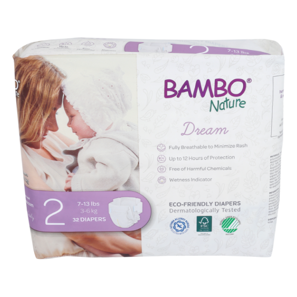 slide 1 of 1, Bambo Nature Diapers Baby Size 2, 1 ct