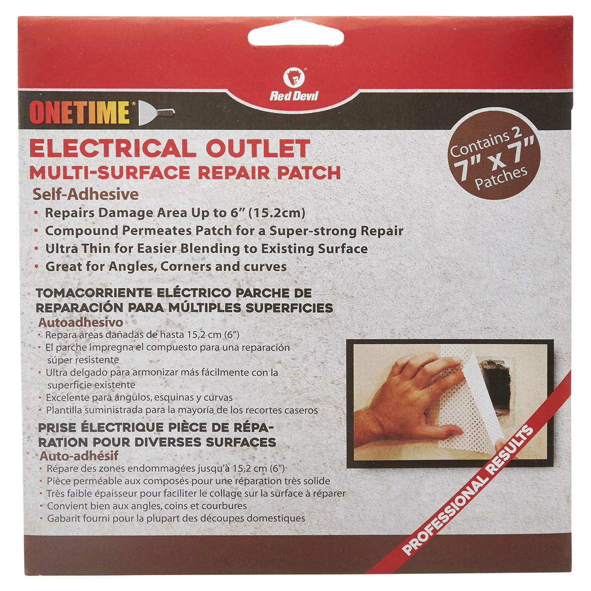 slide 1 of 29, Red Devil Onetime Electrical Outlet Multi-Surface Repair Patch, 2 ct