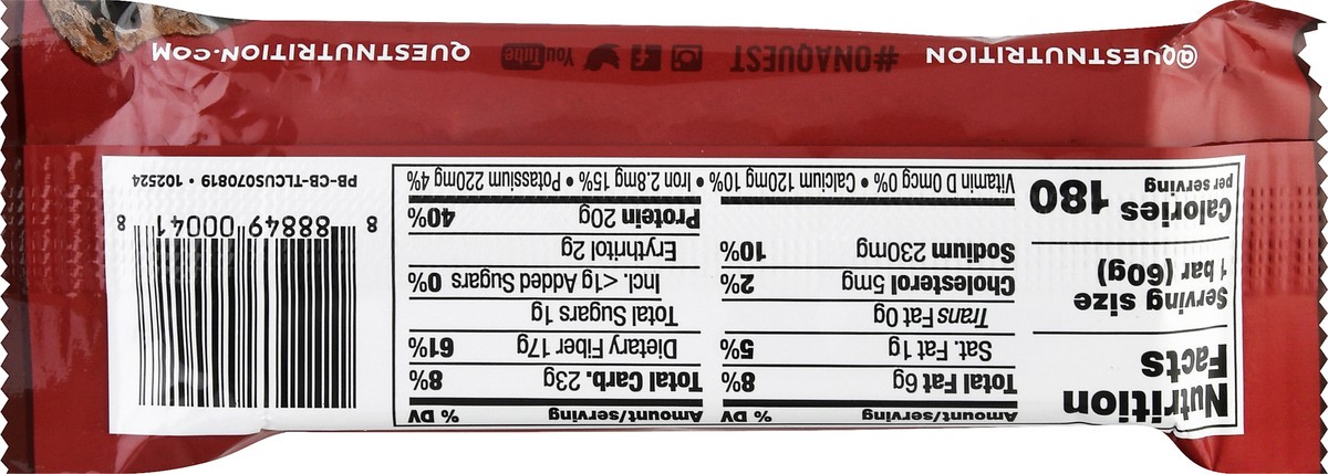 slide 6 of 9, Quest Bar Chocolate Brownie Protein Bar, 2.12 oz