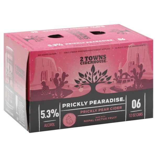 slide 1 of 1, 2 Towns Ciderhouse Prickly Pearadise, 6 ct; 12 fl oz