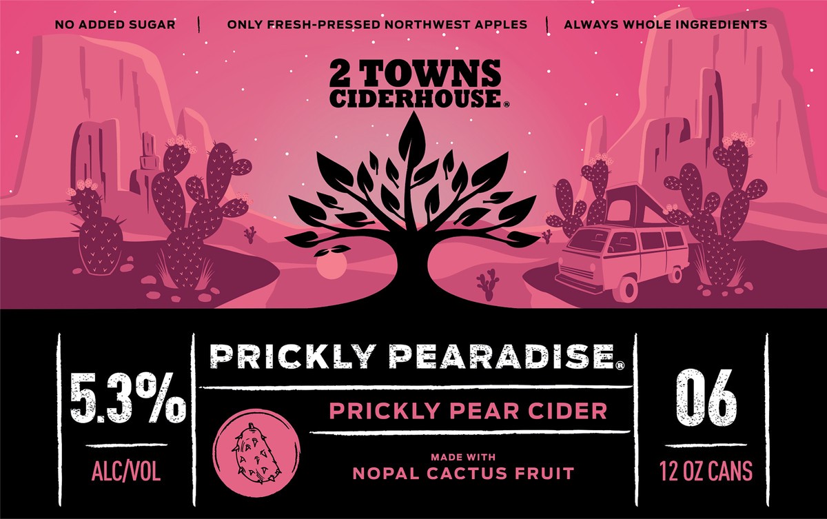 slide 4 of 6, 2 Towns Ciderhouse Prickly Pearadise Cider, 6 ct; 12 fl oz
