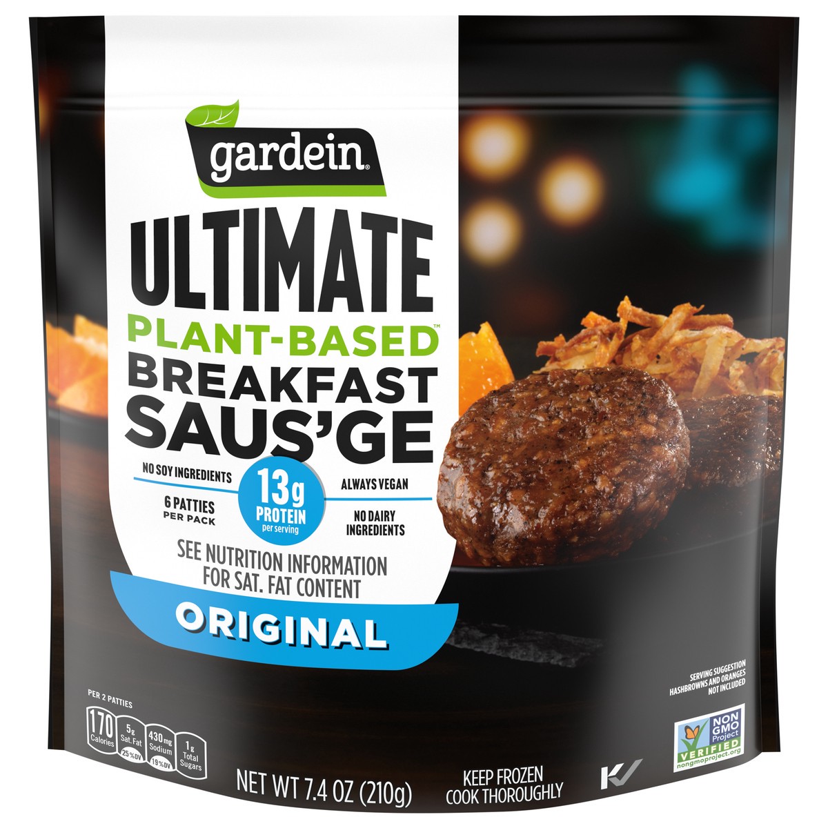 slide 1 of 2, Gardein Ultimate Plant-Based Original Breakfast Saus'ge 7.4 oz, 44.4 oz