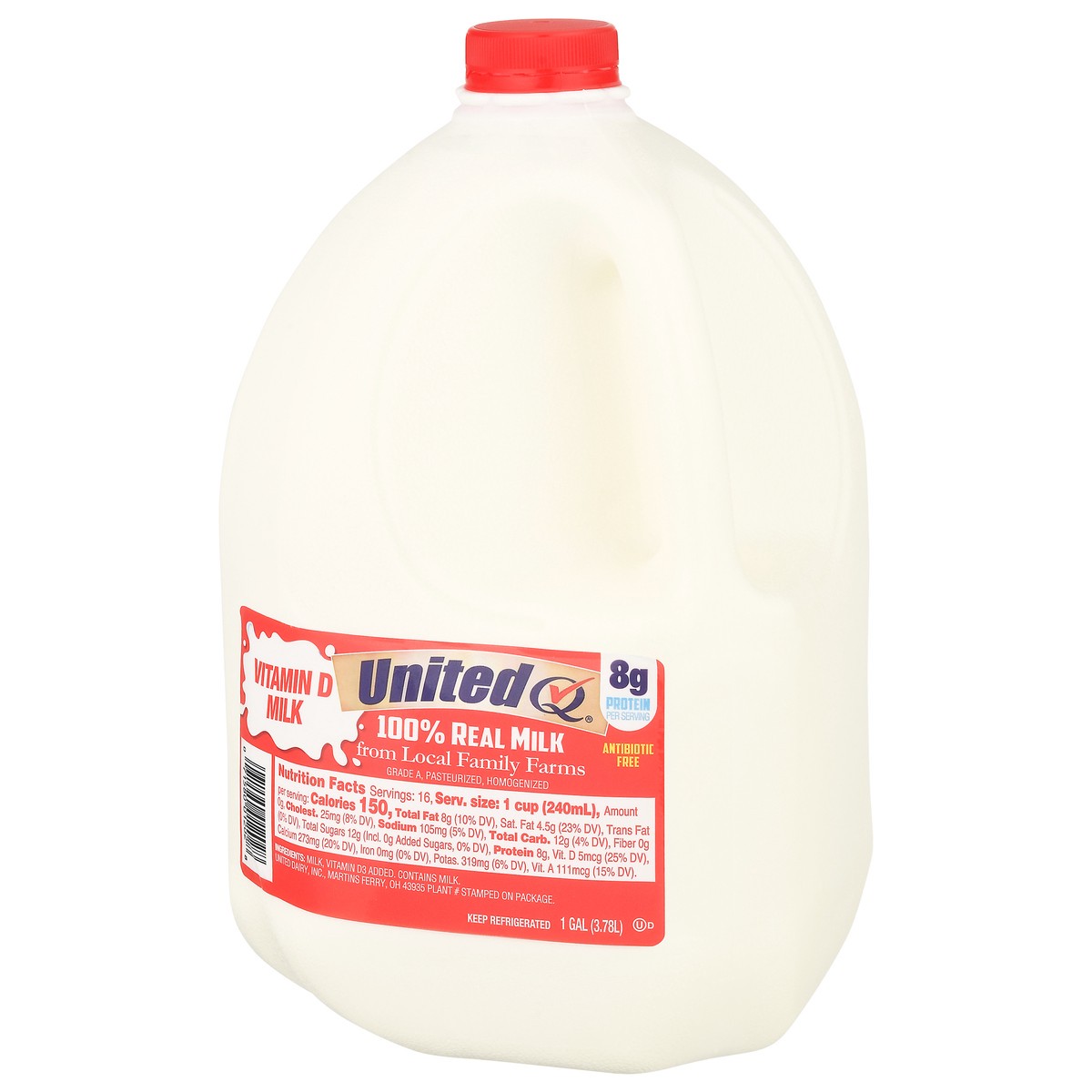 slide 8 of 13, UnitedQ Vitamin D Milk 1 gal, 1 gal