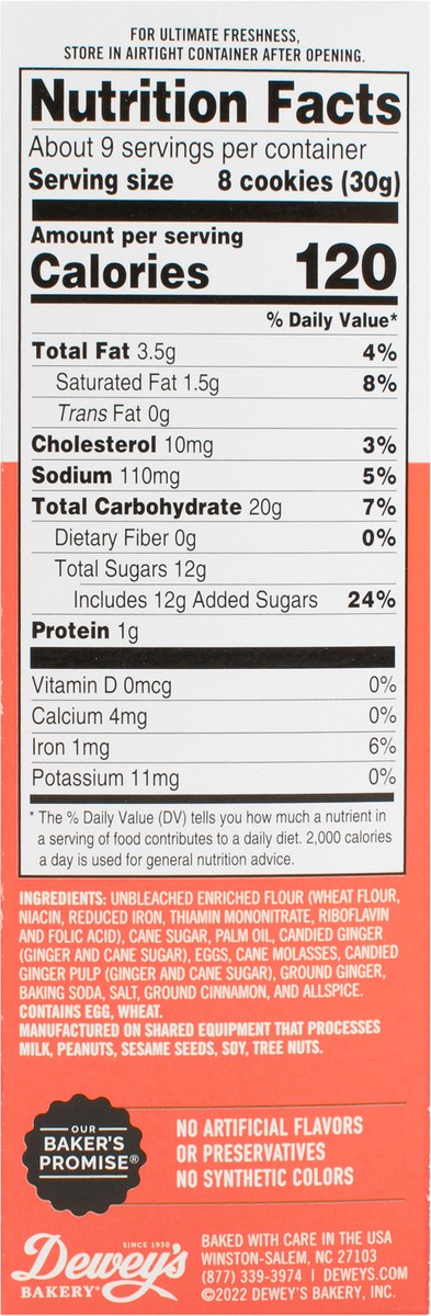 slide 2 of 9, Dewey's Bakery Tripple Ginger, 9 oz