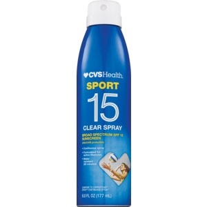slide 1 of 1, CVS Health Sport Clear Broad Spectrum Sunscreen Spray Spf 15, 6 oz