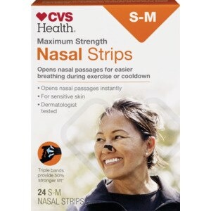 slide 1 of 1, Cvs Health Maximum Strength Nasal Strips S-M, 24 Ct, 24 ct