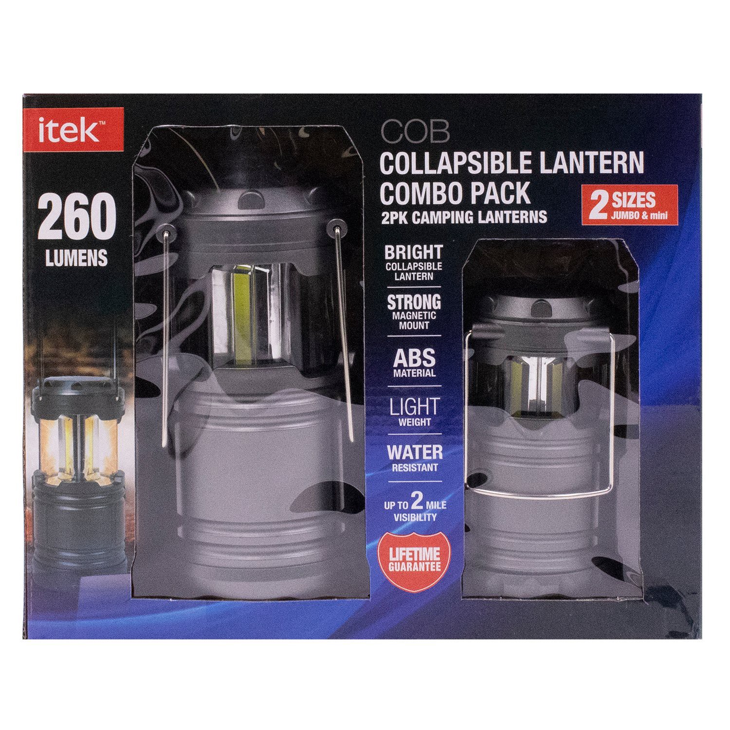 slide 1 of 1, itek Collapsible Camping Lantern Combo Pack, 2 ct