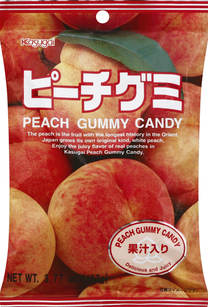 slide 1 of 1, Kasugai Peach Gummy Candy, 3.77 oz