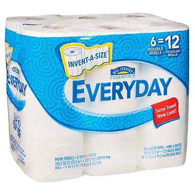 slide 1 of 1, Hill Country Fare Invent-A-Size Big Roll Paper Towels, 6 ct