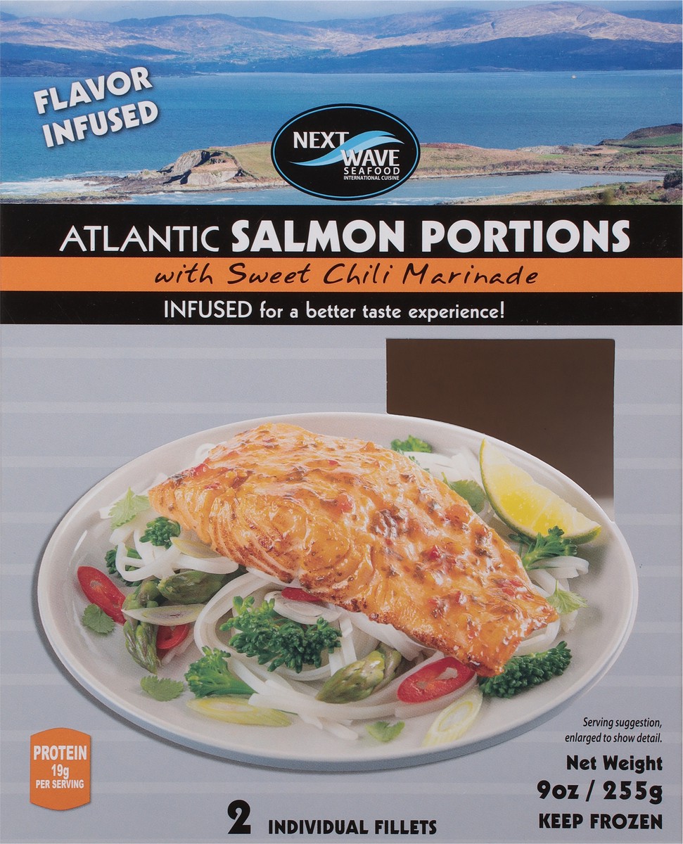 slide 10 of 14, Next Wave Seafood Atlantic Salmon Portions with Sweet Chili Marinade 2 ea, 2 ct