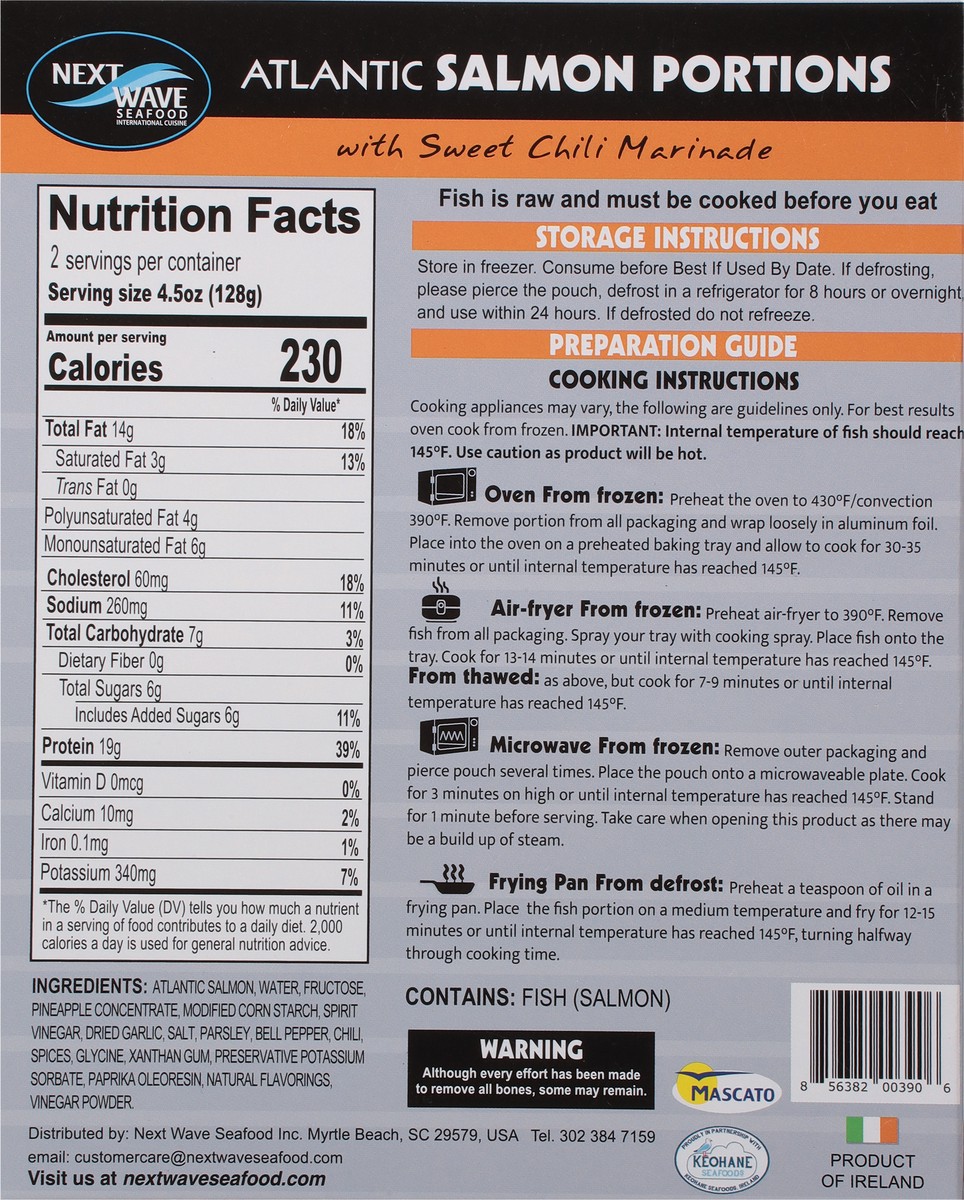 slide 2 of 14, Next Wave Seafood Atlantic Salmon Portions with Sweet Chili Marinade 2 ea, 2 ct