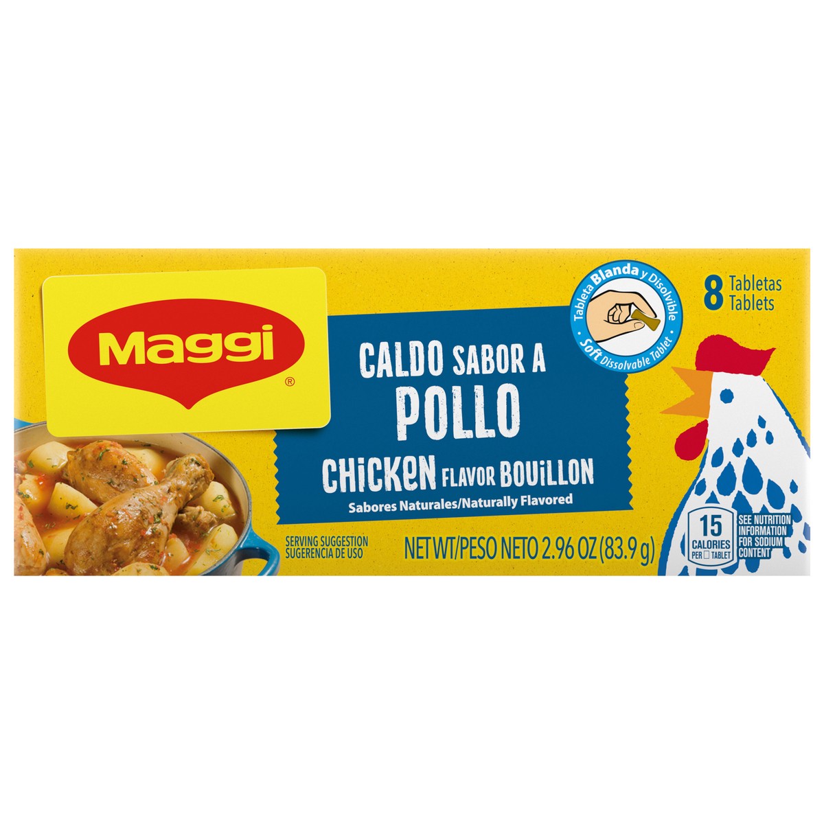 slide 1 of 9, Maggi Chicken Flavor Bouillon Tablets, 2.43 Oz, 8 ct
