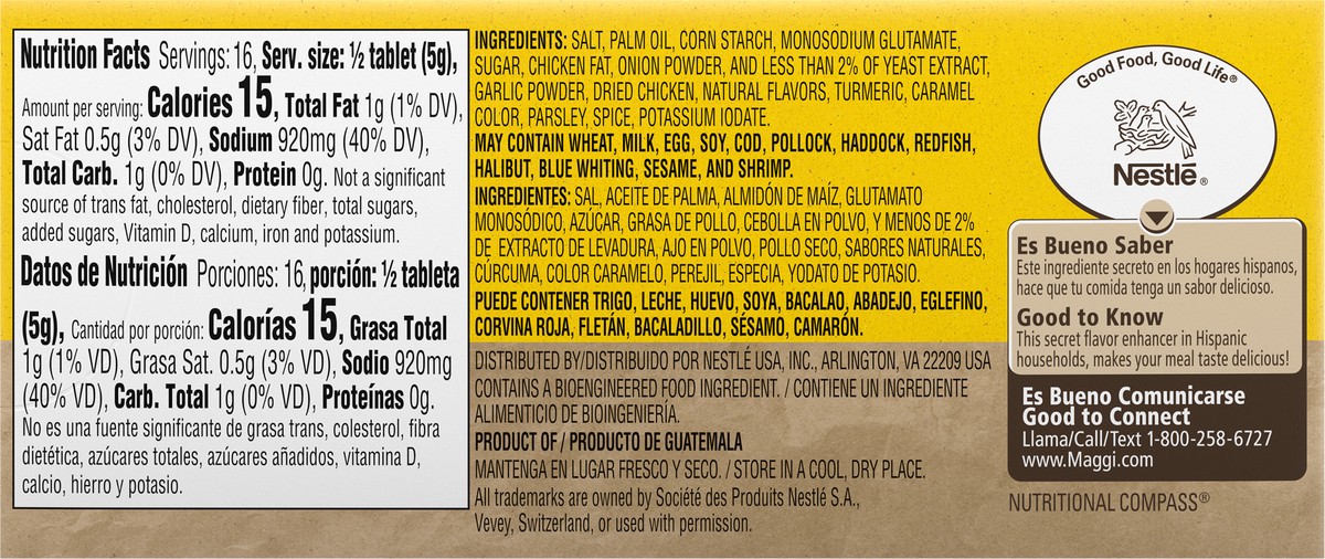 slide 2 of 9, Maggi Chicken Flavor Bouillon Tablets, 2.43 Oz, 8 ct