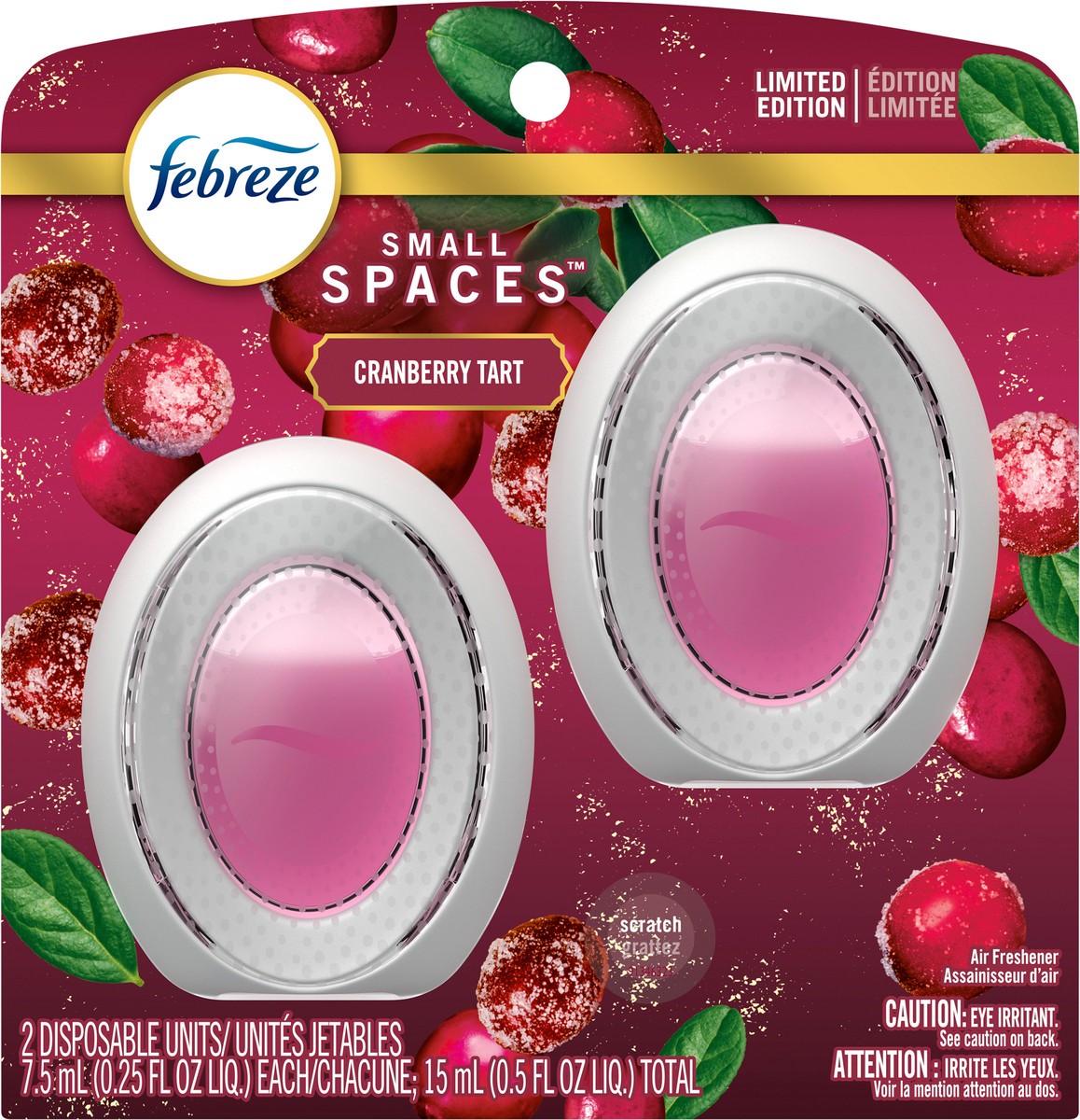 slide 2 of 4, Febreze Small Spaces Limited Edition Cranberry Tart Air Freshener, 2 ct