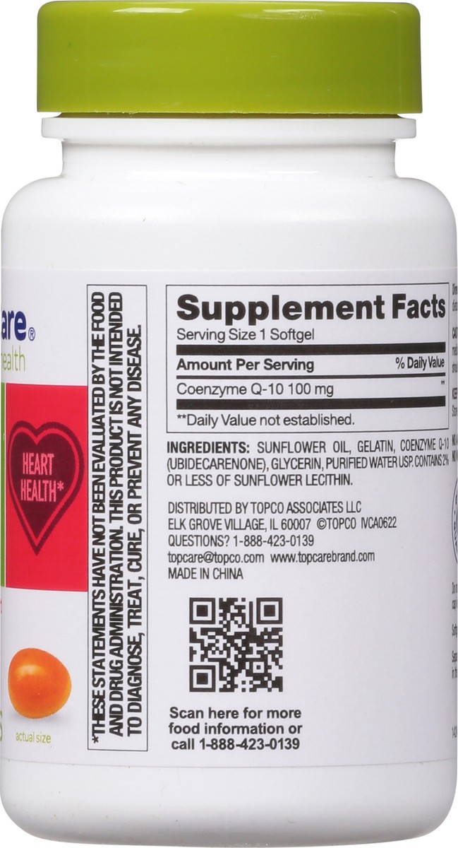 slide 10 of 14, Topcare Coq10, 100 Mg, Softgels, 30 ct
