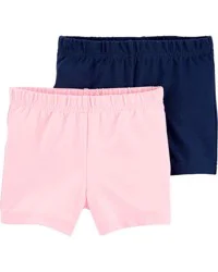 Carter's Kid 2-Pack Pink & Navy Shorts, Size 12