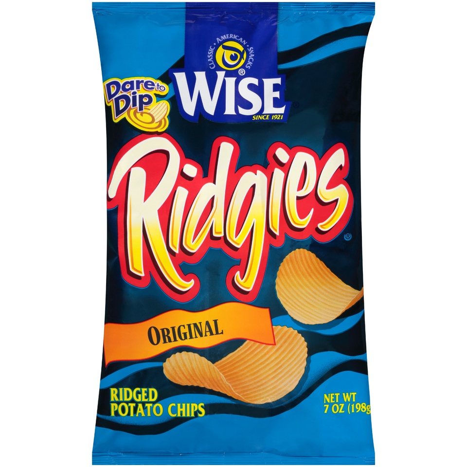 slide 1 of 1, Wise Ridgies Potato Chips Original, 7 oz