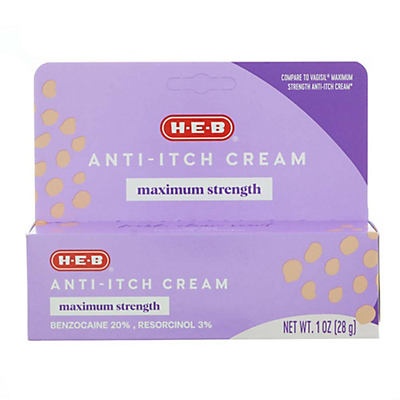 slide 1 of 1, H-E-B Anti-Itch Cream Maximum Strength, 1 oz