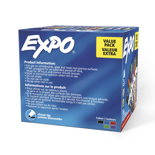 slide 8 of 8, Expo Low Odor Dry Erase Marker, Chisel Tip, Assorted, 36/Box, 1 ct