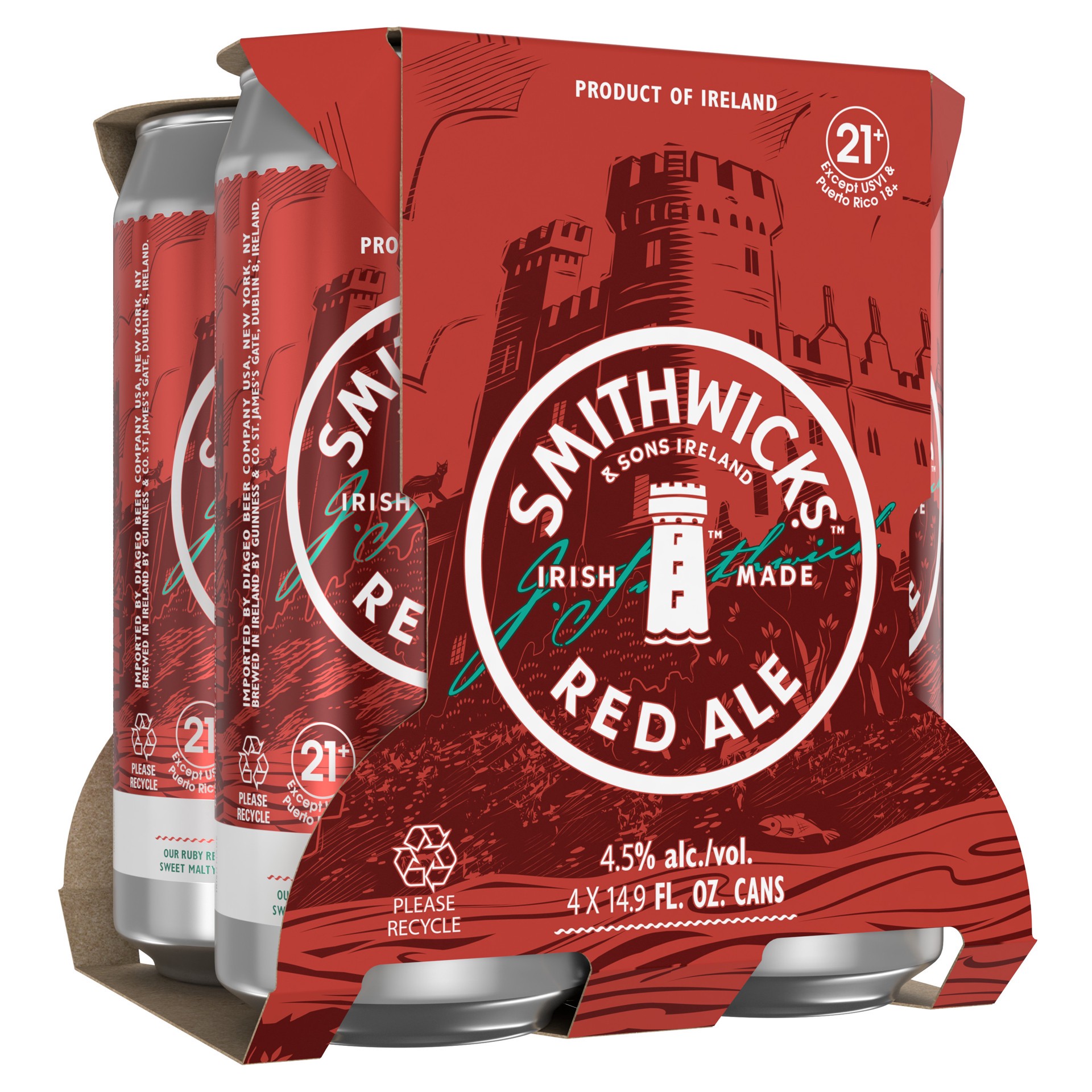 slide 8 of 10, Smithwick's Red Ale Beer, 14.9oz Can, 4pk, 4 ct; 15 oz