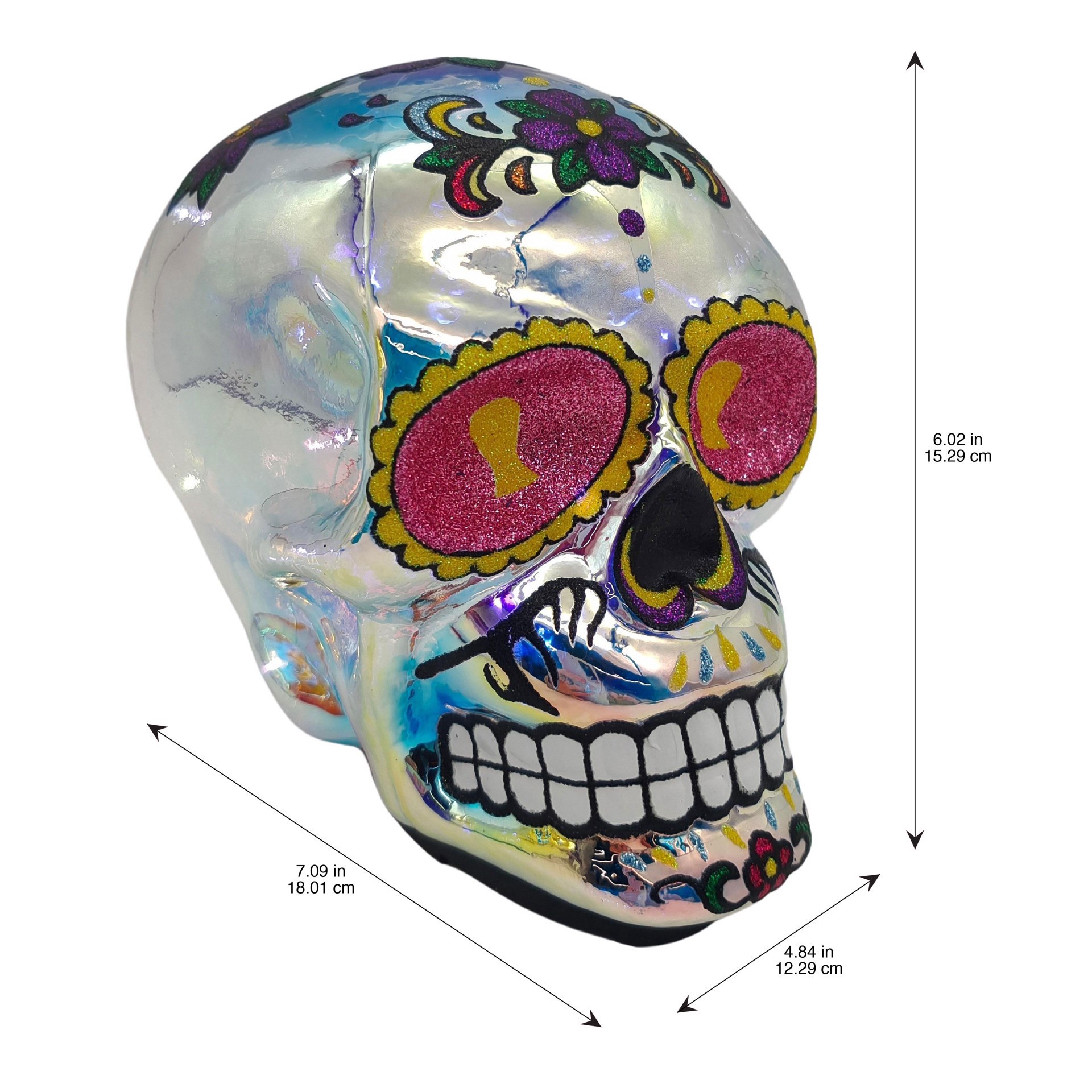slide 3 of 3, 7" Warm White Led Skull By Ashland, 7 in