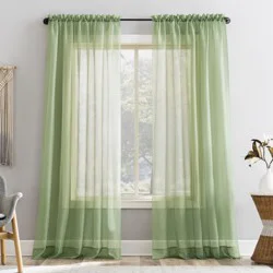 Emily Sheer Panel - 59 in x 84 in - Sage