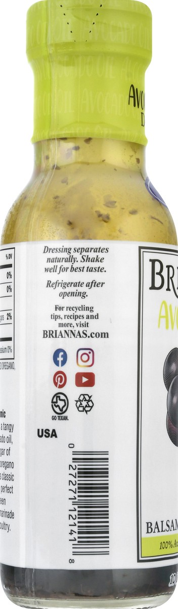slide 10 of 12, BRIANNAS Classic Balsamic Vinaigrette Avocado Oil Dressing 10 oz, 10 oz